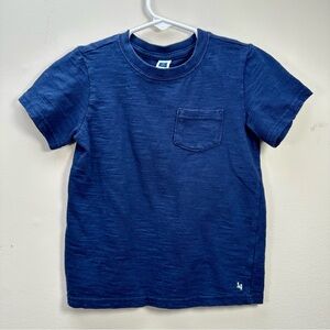 Janie and Jack Navy Cotton Slub Short Sleeve Pocket Tee